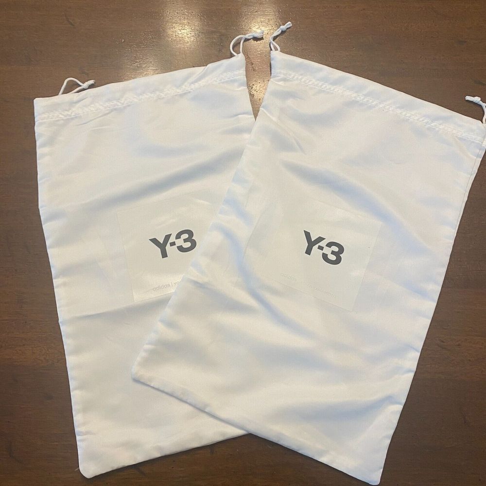 Adidas White Satin Rectangle Y-3 Shoes Storage & Dust Cover Bag 15" X 10" - Pair